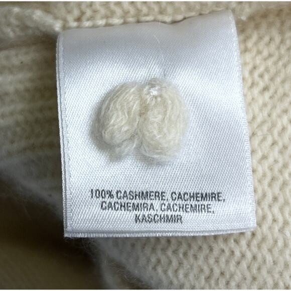 Anthropologie Moth Womens Cashmere Tunic Sweater Vest S Turtleneck Ivory Preppy - Picture 6 of 9